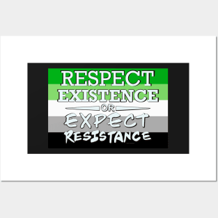 Respect Exsistence or Expect Resistance, Agender Pride Flag Posters and Art